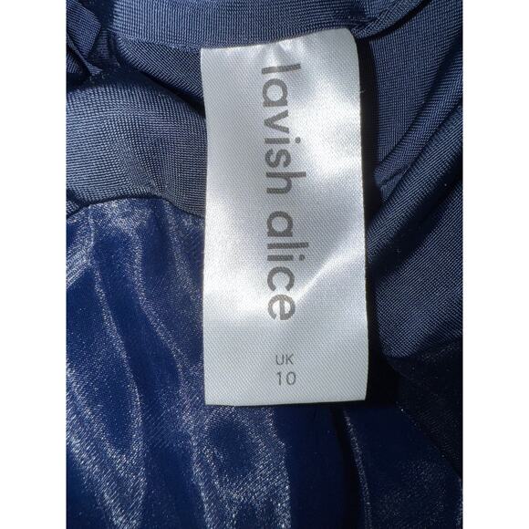 Lavish Alice Velvet Corset Glitter Wrap Mini Dress Midnight Blue US 6 NEW - Picture 7 of 8